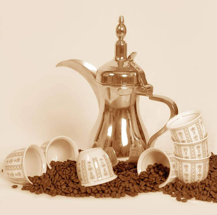 Arabic coffee: Black brewed coffee popular in the Middle East