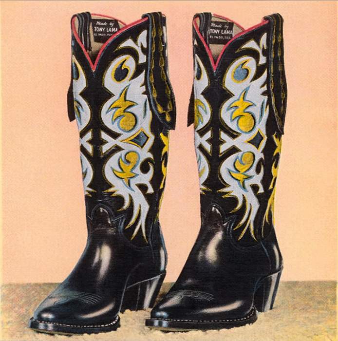 Cowboy boot: High-heeled leather riding boot