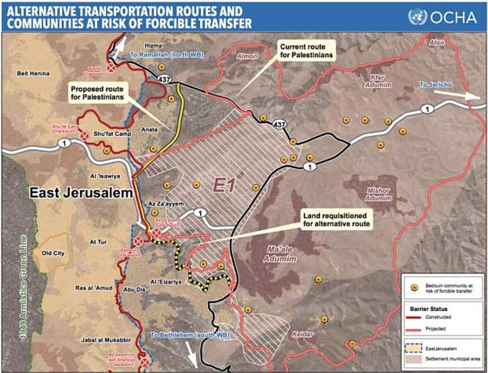 E1 (West Bank): Area of the West Bank northeast of East Jerusalem