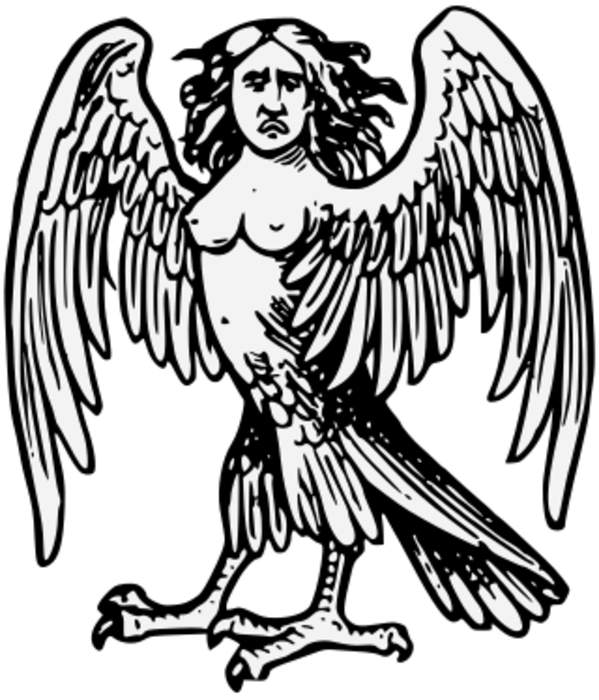 Harpy: Half-bird half-woman monsters associated with storm winds