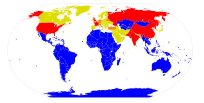 Nuclear-weapon-free zone: Treaty-defined zone in which nuclear weapons are prohibited