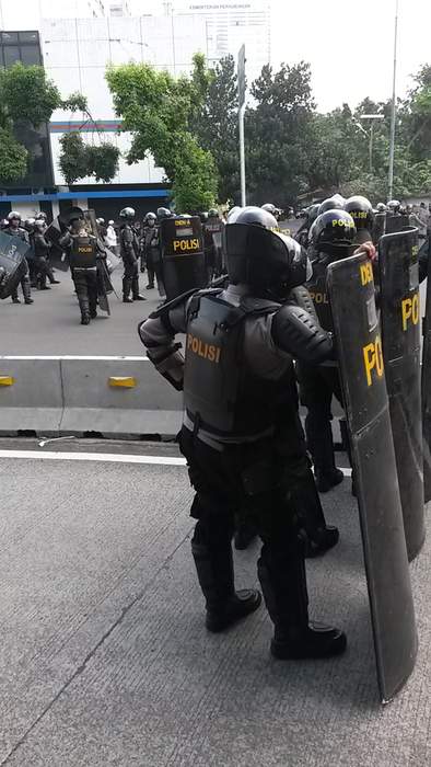 Riot police: Police who are organized, deployed, trained or equipped to confront crowds, protests, or riots