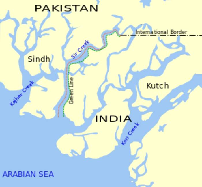 Sir Creek: Tidal estuary on the Indus River in India and Pakistan