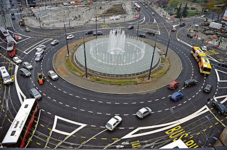 Slavija Square: Urban neighbourhood in Vračar, Belgrade, Serbia